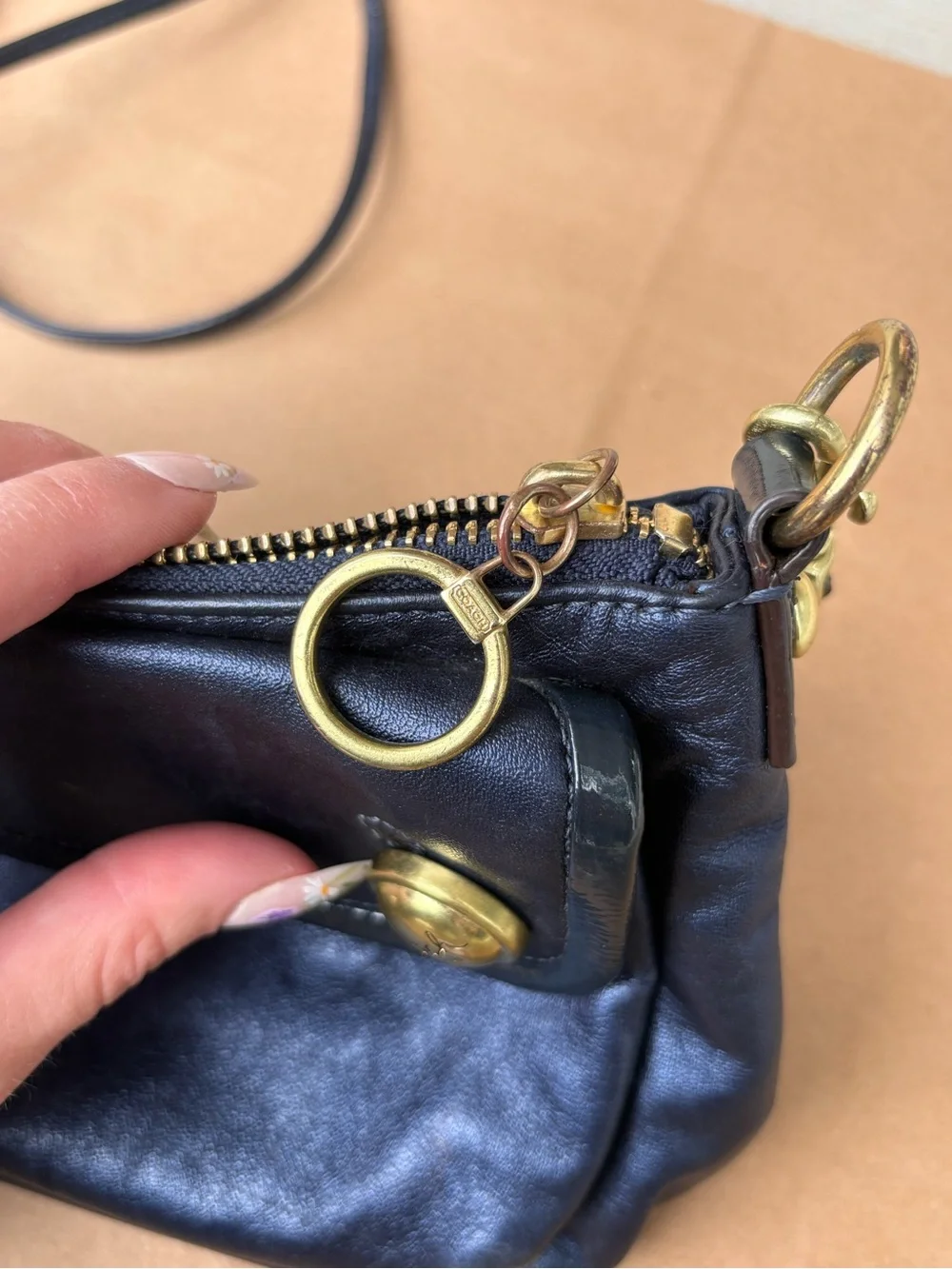 Coach Poppy Leather Pushbutton Demi Flap Bag!